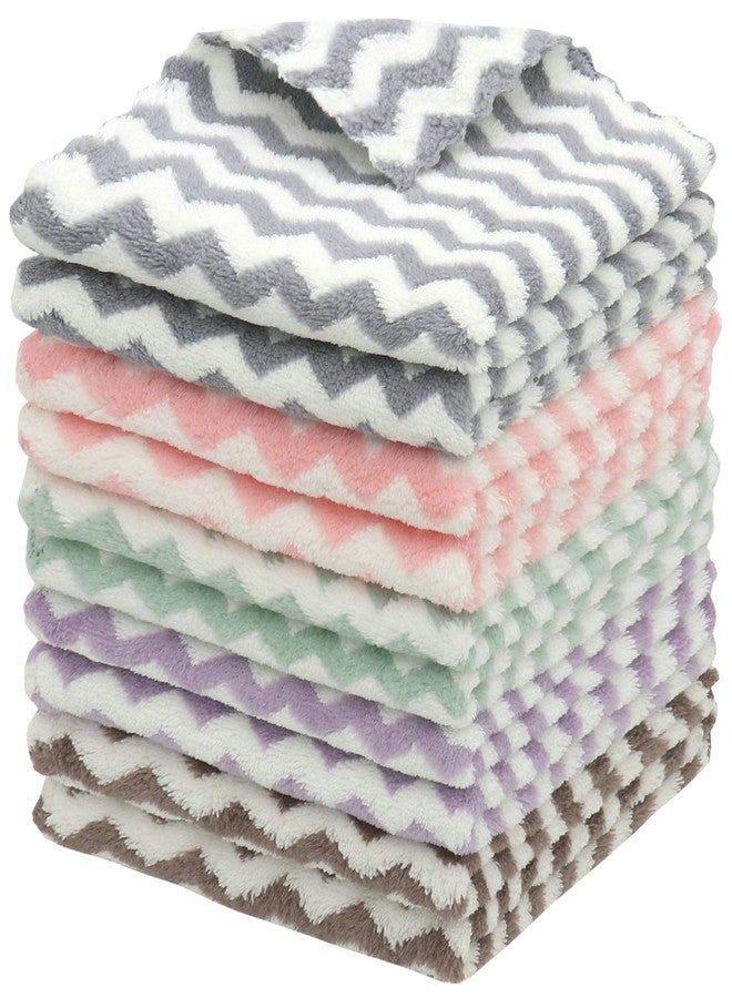 HFGBLG Microfiber Cleaning Cloth Lint Free Cleaning Rags, 10 Pack Fast Drying Dish Rags for Cleaning, Super Absorbent Kitchen Dish Cloths for Wash Dishes,12 in x 12 in, Mix Color - Image 1